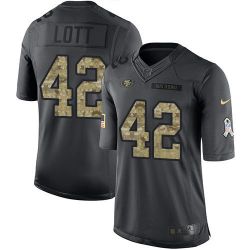 Cheap Ronnie Lott 49ers Jersey From China Salute To Service Anthracite #42