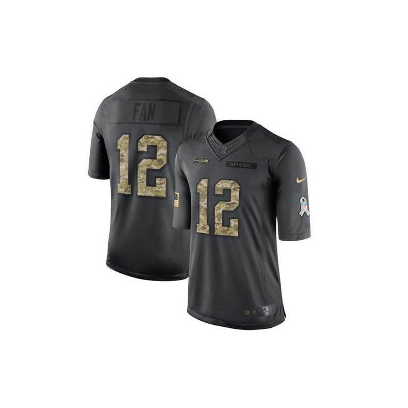 Cheap 12th Fan Seahawks Jersey From China Salute To Service Anthracite #12