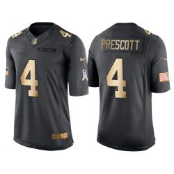 Cheap Dak Prescott Cowboys Jersey From China Salute To Service Gold #4