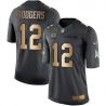 Cheap Aaron Rodgers Packers Jersey From China Salute To Service Gold #12