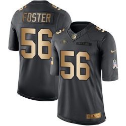 Cheap Reuben Foster 49ers Jersey From China Salute To Service Gold #56