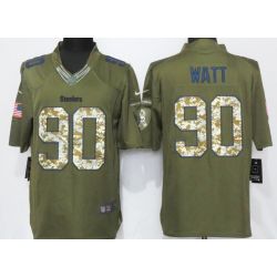 Cheap TJ Watt Steelers Jersey From China Salute To Service Olive #90