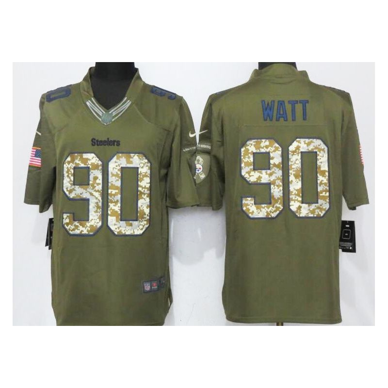 Cheap TJ Watt Steelers Jersey From China Salute To Service Olive #90