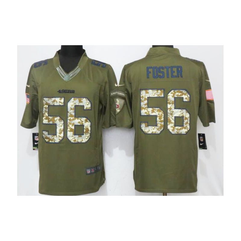 Cheap Reuben Foster 49ers Jersey From China Salute To Service Olive #56