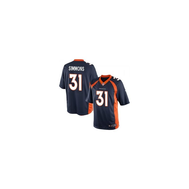 Cheap Justin Simmons Broncos Jersey From China Limited #31 Blue/Orange/White