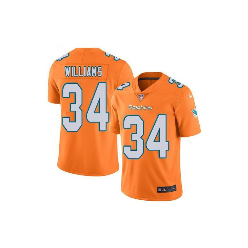 Cheap Ricky Williams Dolphins Jersey #34 Orange From China