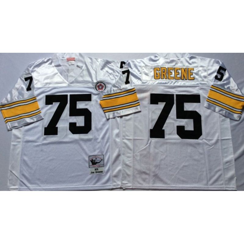 Cheap Joe Greene Steelers Jersey #75 White Throwback From China