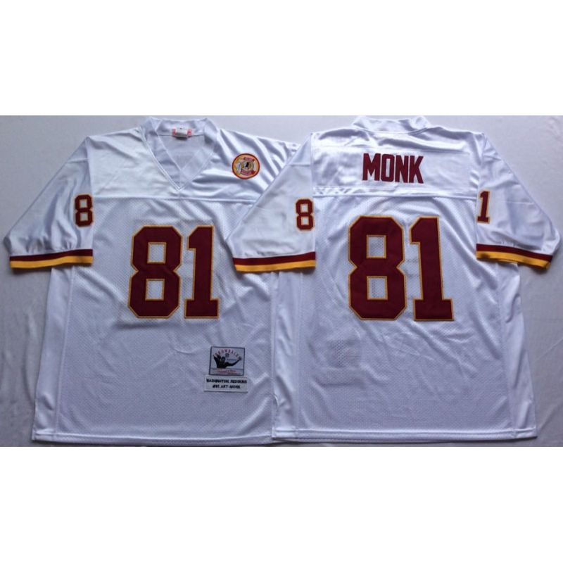 Cheap Art Monk RedSkins Jersey #81 WhiteThrowback China