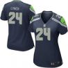 Cheap Marshawn Lynch Seahawks Jersey #24 Dark Blue From China Limited