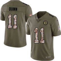 Cheap Mike Quinn Steelers Jersey From China 2017 Olive Salute To Service Limited in Men Women Youth Size #11