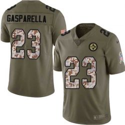 Cheap Joe Gasparella Steelers Jersey From China 2017 Olive Salute To Service Limited in Men Women Youth Size #23
