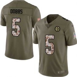 Cheap Joshua Dobbs Steelers Jersey From China 2017 Olive Salute To Service Limited in Men Women Youth Size #5