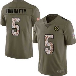 Cheap Terry Hanratty Steelers Jersey From China 2017 Olive Salute To Service Limited in Men Women Youth Size #5