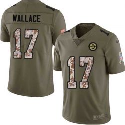 Cheap Mike Wallace Steelers Jersey From China 2017 Olive Salute To Service Limited in Men Women Youth Size #17
