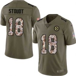 Cheap Cliff Stoudt Steelers Jersey From China 2017 Olive Salute To Service Limited in Men Women Youth Size #18