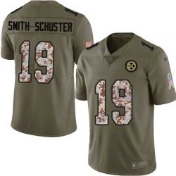 Cheap JuJu Smith-Schuster Steelers Jersey From China 2017 Olive Salute To Service Limited in Men Women Youth Size #19