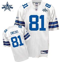 Cheap Terrell Owens Cowboys Jersey #81 White 50th From China