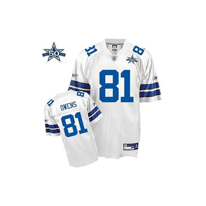 Cheap Terrell Owens Cowboys Jersey #81 White 50th From China
