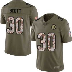 Cheap Chad Scott Steelers Jersey From China 2017 Olive Salute To Service Limited in Men Women Youth Size #30