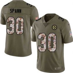 Cheap Chad Spann Steelers Jersey From China 2017 Olive Salute To Service Limited in Men Women Youth Size #30