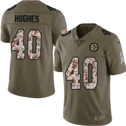 Cheap George Hughes Steelers Jersey From China 2017 Olive Salute To Service Limited in Men Women Youth Size #40