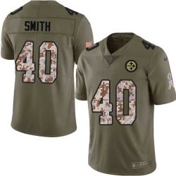 Cheap Truett Smith Steelers Jersey From China 2017 Olive Salute To Service Limited in Men Women Youth Size #40