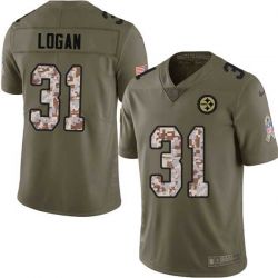 Cheap Mike Logan Steelers Jersey From China 2017 Olive Salute To Service Limited in Men Women Youth Size #31