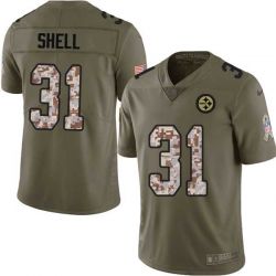 Cheap Donnie Shell Steelers Jersey From China 2017 Olive Salute To Service Limited in Men Women Youth Size #31