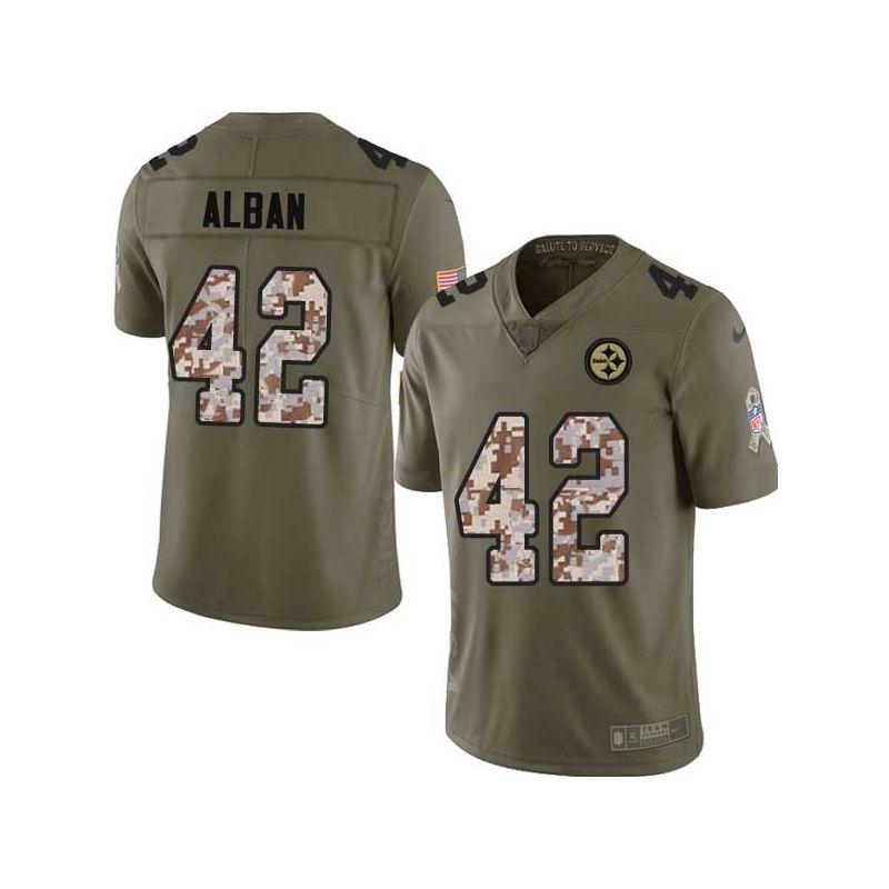 Cheap Dick Alban Steelers Jersey From China 2017 Olive Salute To Service Limited in Men Women Youth Size #42