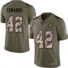 Cheap Dave Edwards Steelers Jersey From China 2017 Olive Salute To Service Limited in Men Women Youth Size #42