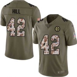 Cheap Jim Hill Steelers Jersey From China 2017 Olive Salute To Service Limited in Men Women Youth Size #42