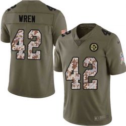 Cheap Junior Wren Steelers Jersey From China 2017 Olive Salute To Service Limited in Men Women Youth Size #42