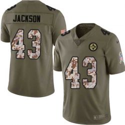 Cheap Earnest Jackson Steelers Jersey From China 2017 Olive Salute To Service Limited in Men Women Youth Size #43