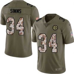 Cheap Bob Simms Steelers Jersey From China 2017 Olive Salute To Service Limited in Men Women Youth Size #34