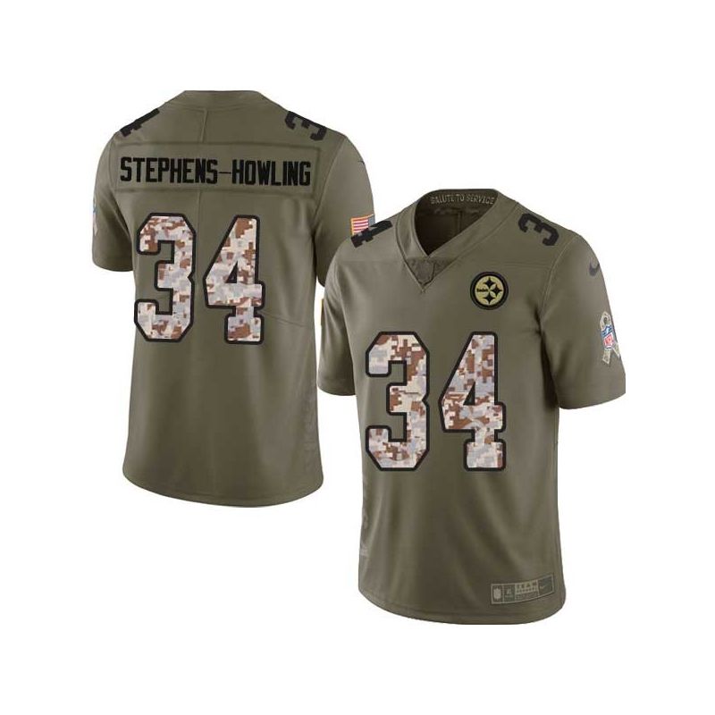 Cheap LaRod Stephens-Howling Steelers Jersey From China 2017 Olive Salute To Service Limited in Men Women Youth Size #34