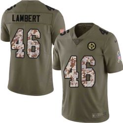 Cheap Frank Lambert Steelers Jersey From China 2017 Olive Salute To Service Limited in Men Women Youth Size #46