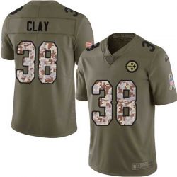 Cheap John Clay Steelers Jersey From China 2017 Olive Salute To Service Limited in Men Women Youth Size #38