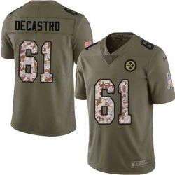 Cheap David DeCastro Steelers Jersey From China 2017 Olive Salute To Service Limited in Men Women Youth Size #61