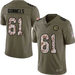 Cheap Riley Gunnels Steelers Jersey From China 2017 Olive Salute To Service Limited in Men Women Youth Size #61