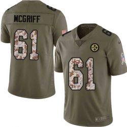 Cheap Tyrone McGriff Steelers Jersey From China 2017 Olive Salute To Service Limited in Men Women Youth Size #61