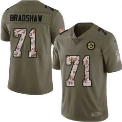 Cheap Charlie Bradshaw Steelers Jersey From China 2017 Olive Salute To Service Limited in Men Women Youth Size #71