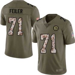 Cheap Matt Feiler Steelers Jersey From China 2017 Olive Salute To Service Limited in Men Women Youth Size #71