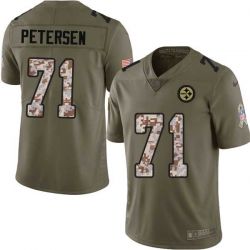 Cheap Ted Petersen Steelers Jersey From China 2017 Olive Salute To Service Limited in Men Women Youth Size #71