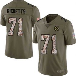 Cheap Tom Ricketts Steelers Jersey From China 2017 Olive Salute To Service Limited in Men Women Youth Size #71