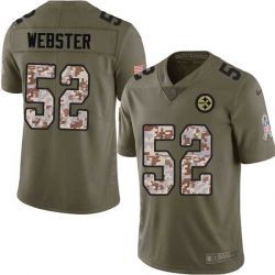 Cheap Mike Webster Steelers Jersey From China 2017 Olive Salute To Service Limited in Men Women Youth Size #52