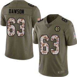 Cheap Dermontti Dawson Steelers Jersey From China 2017 Olive Salute To Service Limited in Men Women Youth Size #63