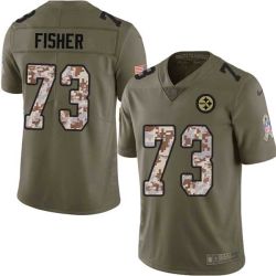 Cheap Ray Fisher Steelers Jersey From China 2017 Olive Salute To Service Limited in Men Women Youth Size #73