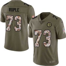 Cheap Ernie Ruple Steelers Jersey From China 2017 Olive Salute To Service Limited in Men Women Youth Size #73