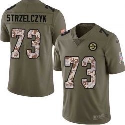 Cheap Justin Strzelczyk Steelers Jersey From China 2017 Olive Salute To Service Limited in Men Women Youth Size #73