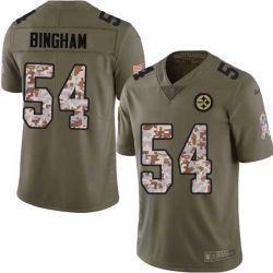 Cheap Craig Bingham Steelers Jersey From China 2017 Olive Salute To Service Limited in Men Women Youth Size #54